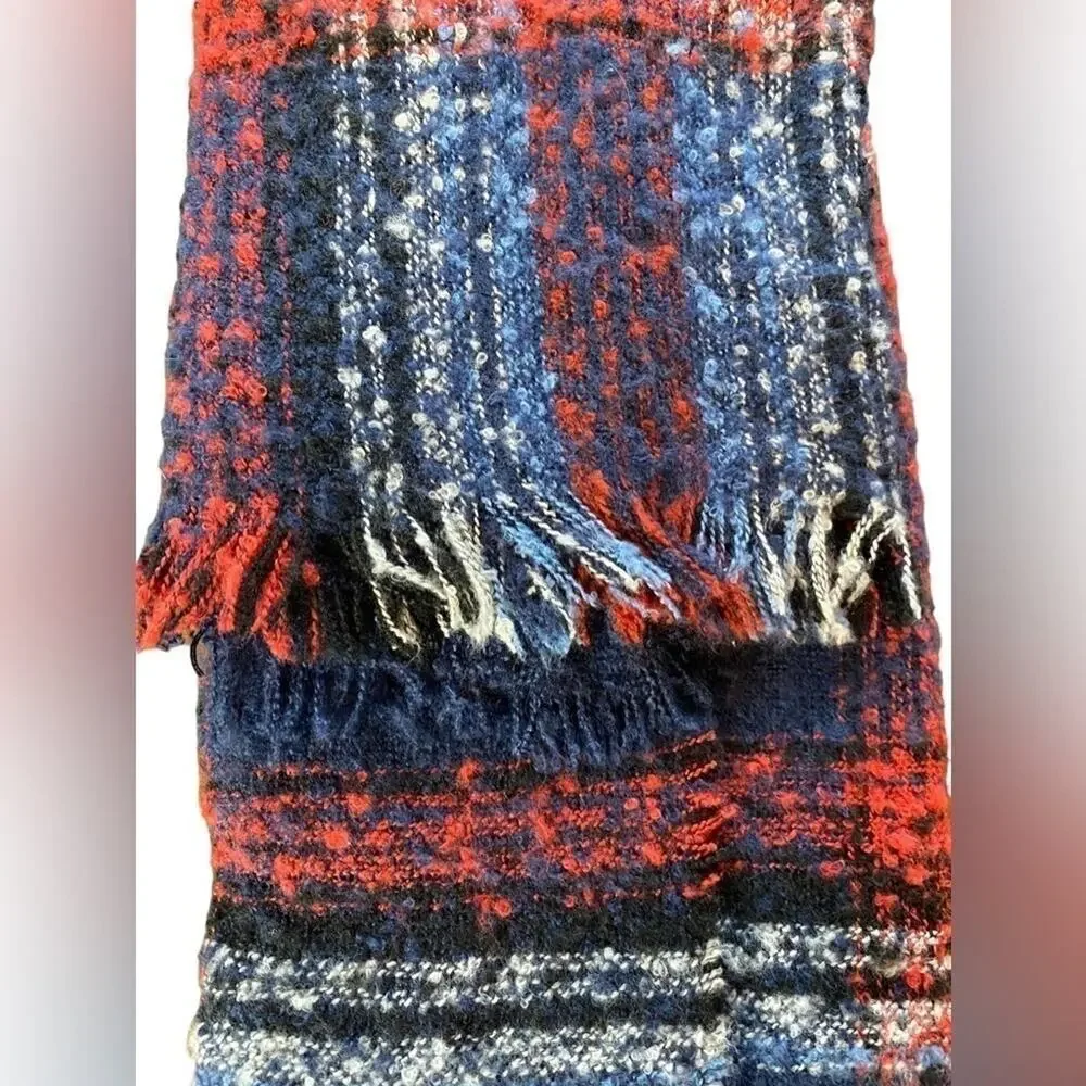 Tartan Plaid Scarf Red/White/Blue Women’s One Size